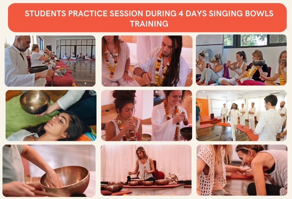 Students Practice Session Soundbath Sound healing Training Goa India
